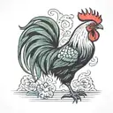 Walloon Rooster with Kiwi Bird tattoo design idea
