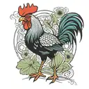 Walloon Rooster with Kiwi Bird tattoo design idea