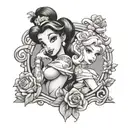 disney princess hip hop culture tattoo design idea