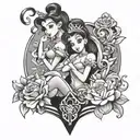 disney princess hip hop culture tattoo design idea