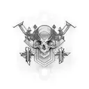 cross with a cool design behind it tattoo design idea