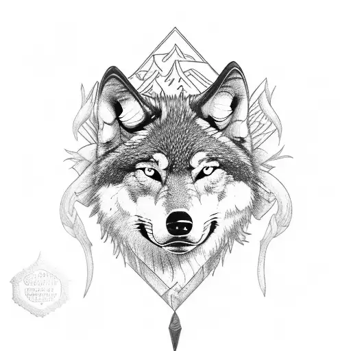 wolf eagle tattoo design idea