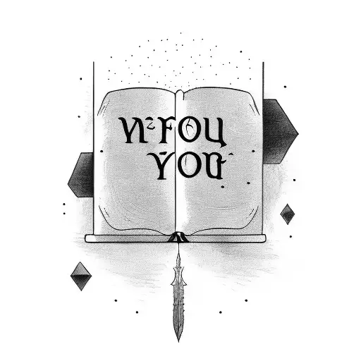 A tattoo of your favorite book's opening line in a bold and edgy font tattoo design idea