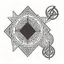 A dark and edgy sigil design incorporating satanic elements tattoo design idea