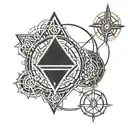 A dark and edgy sigil design incorporating satanic elements tattoo design idea
