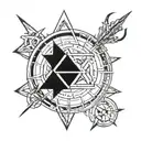 A dark and edgy sigil design incorporating satanic elements tattoo design idea
