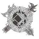 A dark and edgy sigil design incorporating satanic elements tattoo design idea