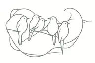 three little birds on a window tattoo design idea