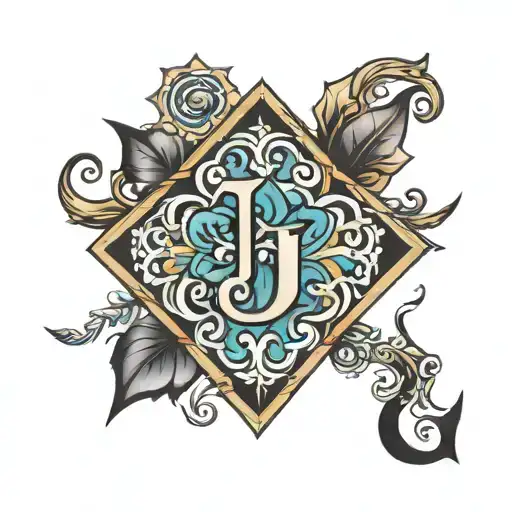 using the letters J, E, C, F, G    tattoo design idea