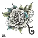 using the letters J, E, C, F, G    tattoo design idea