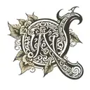 using the letters J, E, C, F, G    tattoo design idea