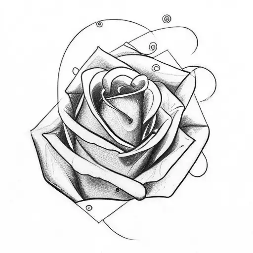 the word 'Aria' inside a rose tattoo design idea