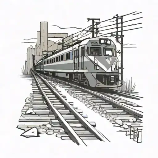 hockey stick mountain the number 14 train tracks   tattoo design idea