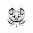 Stitch no mar tattoo design idea