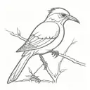 mocking bird sitting tattoo design idea