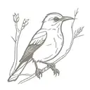 mocking bird sitting tattoo design idea