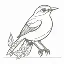 mocking bird sitting tattoo design idea