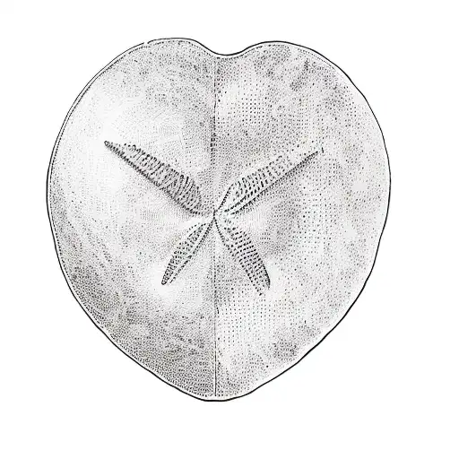 a heart shaped sand dollar tattoo design idea