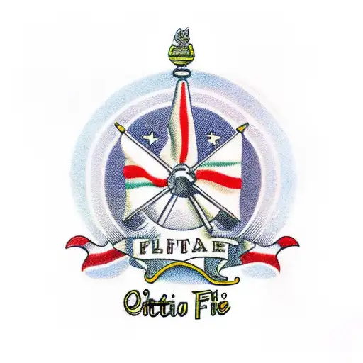 Petti Fine Foods Logo with Italian Flag tattoo design idea