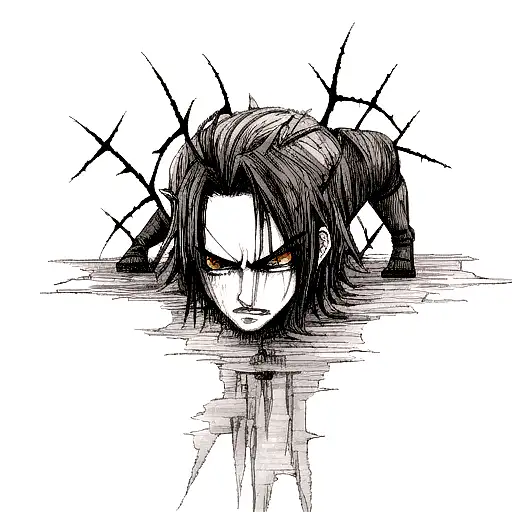 dark gods  with thorns and ripped tattoo design idea