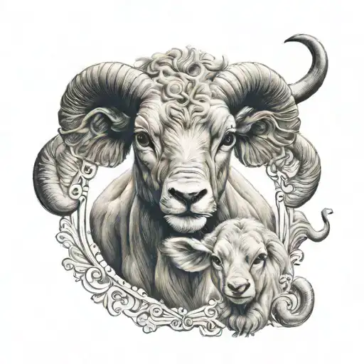 Leo aries baby tattoo design idea