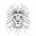 Intricate lion's head with angelic wings tattoo design idea