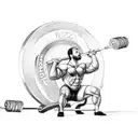 A weightlifter lifting a barbell made of pizza slices tattoo design idea
