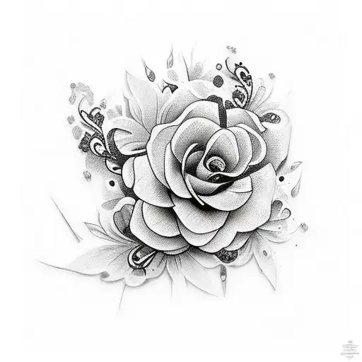 floral but religious tattoo black ink tattoo design idea