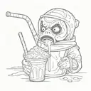 ghostface drinking slurpee tattoo design idea