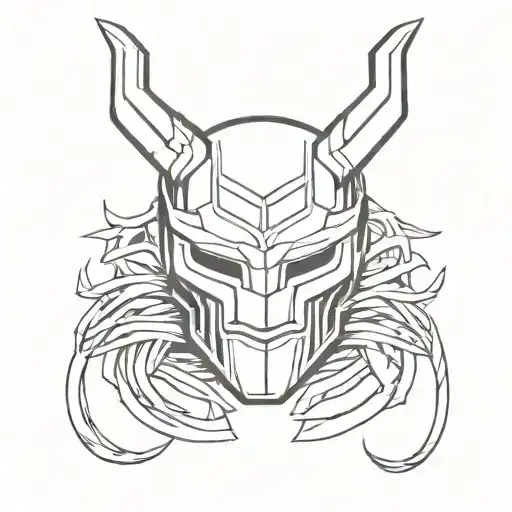 ronin mask tattoo design idea