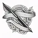 three s interlaced+waves+arrow tattoo design idea