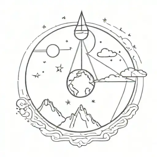 search the heavens and the earth below tattoo design idea