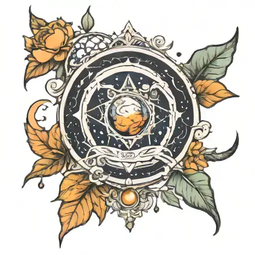 search the heavens and the earth below tattoo design idea