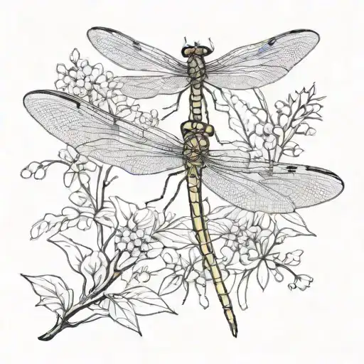 dragonfly flying tattoo design idea