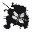 dragonfly flying tattoo design idea