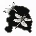 dragonfly flying tattoo design idea