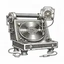 A vintage record player tattoo design idea