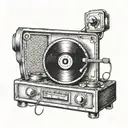 A vintage record player tattoo design idea