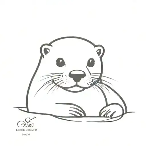 otter looking cute tattoo design idea