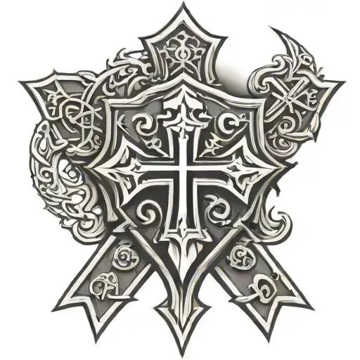 shield templar cross tattoo design idea