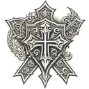 shield templar cross tattoo design idea