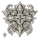shield templar cross tattoo design idea