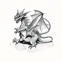 three small Dragons tattoo design idea