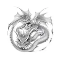 three small Dragons tattoo design idea