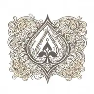 spade symbol vapor trail tattoo design idea