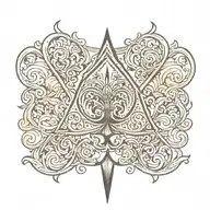 spade symbol vapor trail tattoo design idea