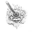 Feather birthstone flower  tattoo design idea