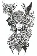 freya goddess tattoo design idea