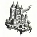 engineer castle surrounded tattoo design idea