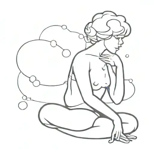 thought bubble linked to heavy weight overthinker tattoo design idea